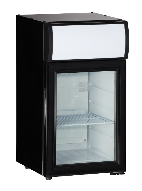 Lille display køleskab med lystop.
